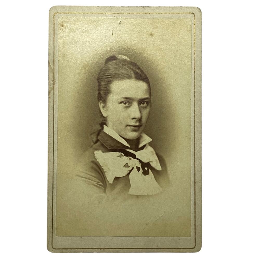 Antique Victorian Era Photograph Women 1873 CDV Photographer M. Selmer Bergen